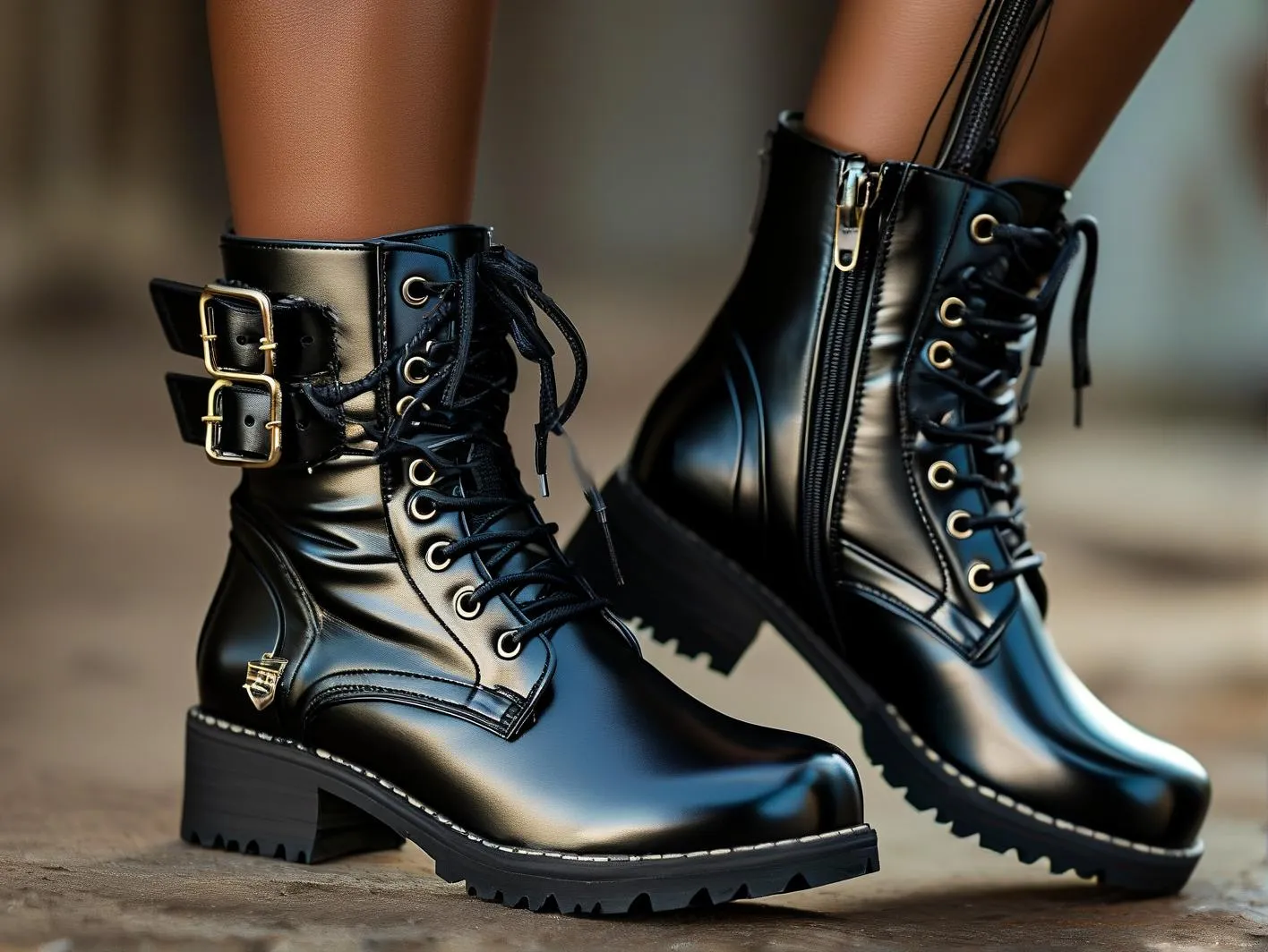 Women's Black Moto Boots | Stylish Biker & Casual Footwear