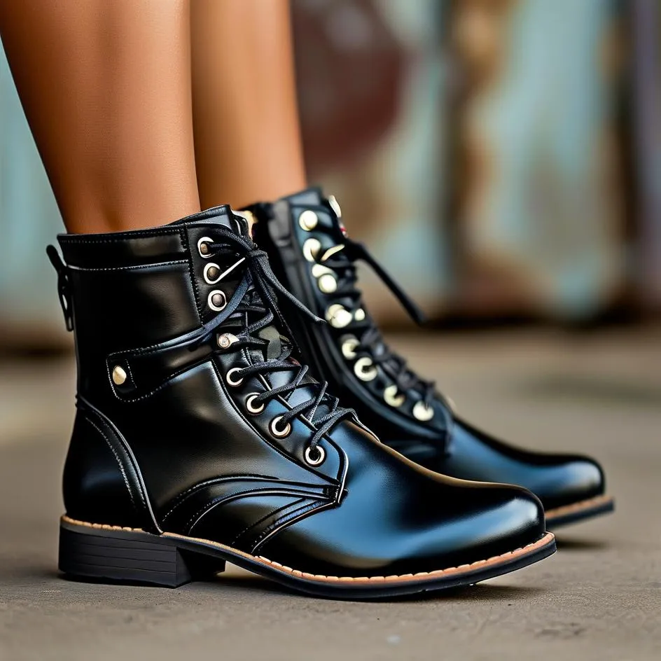 Women's Black Moto Boots | Stylish Riding & Casual Footwear