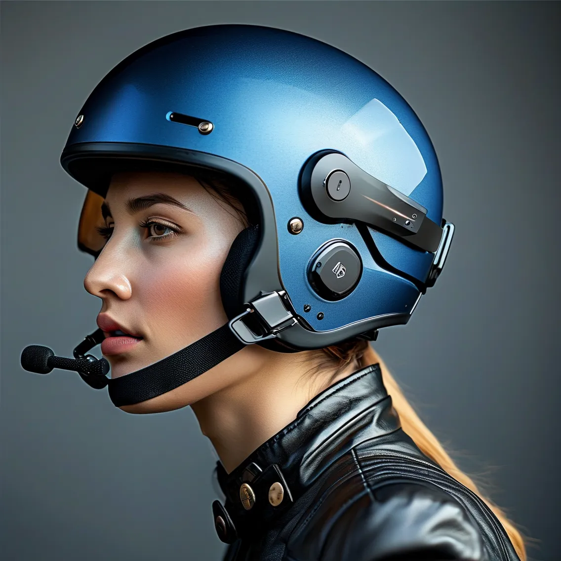 Bluetooth 3/4 Motorcycle Helmet with Wireless Audio & Speakers