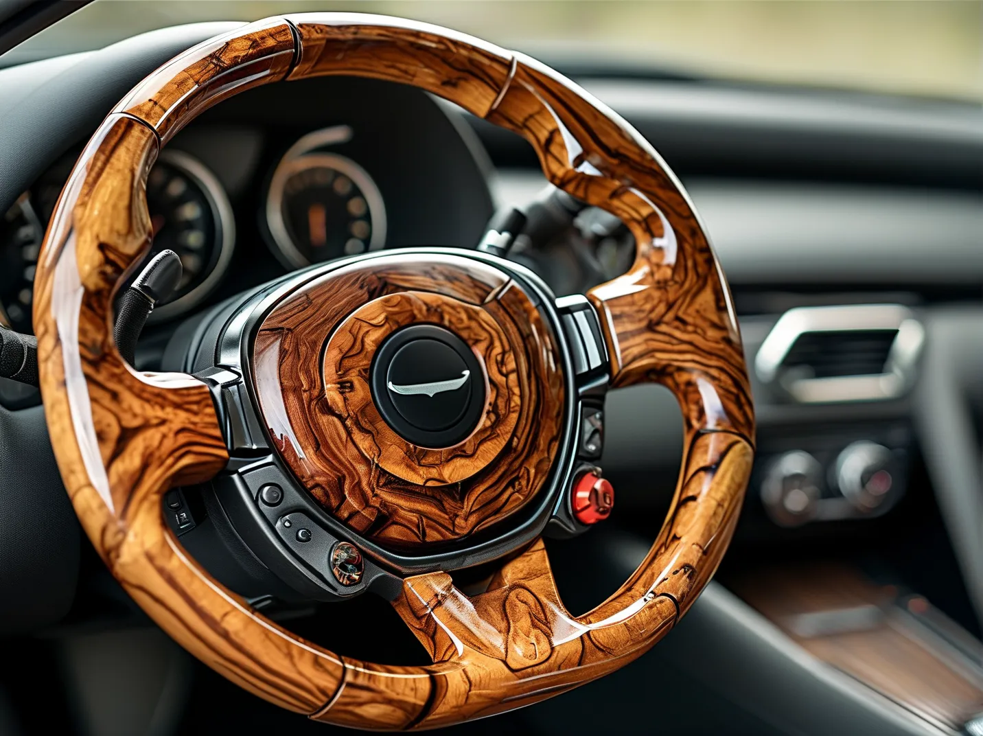 Wood Grain Steering Wheel Kit - Premium Car Interior Upgrade
