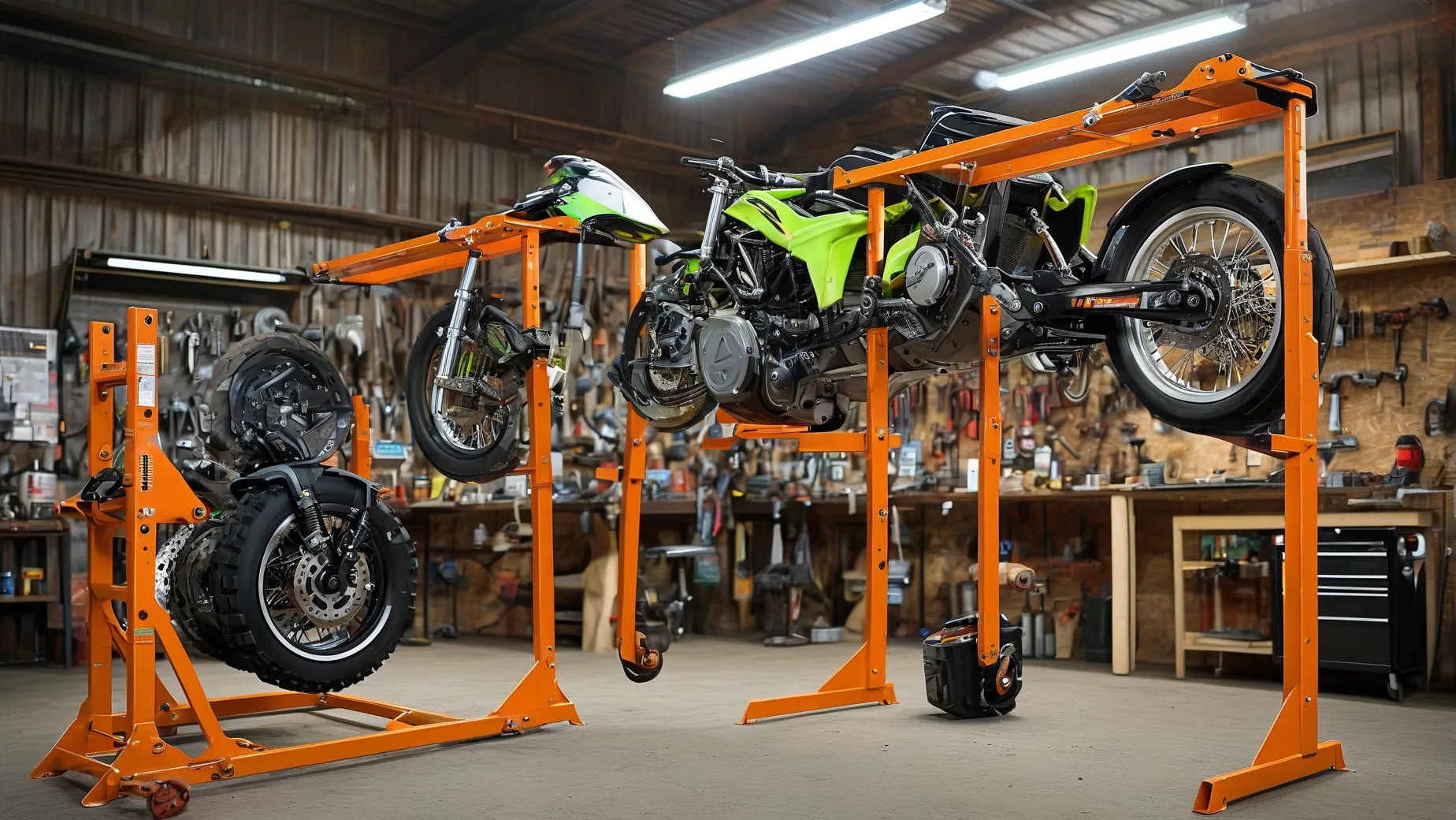 Front Motorcycle Stands | Heavy-Duty Garage & Transport Use