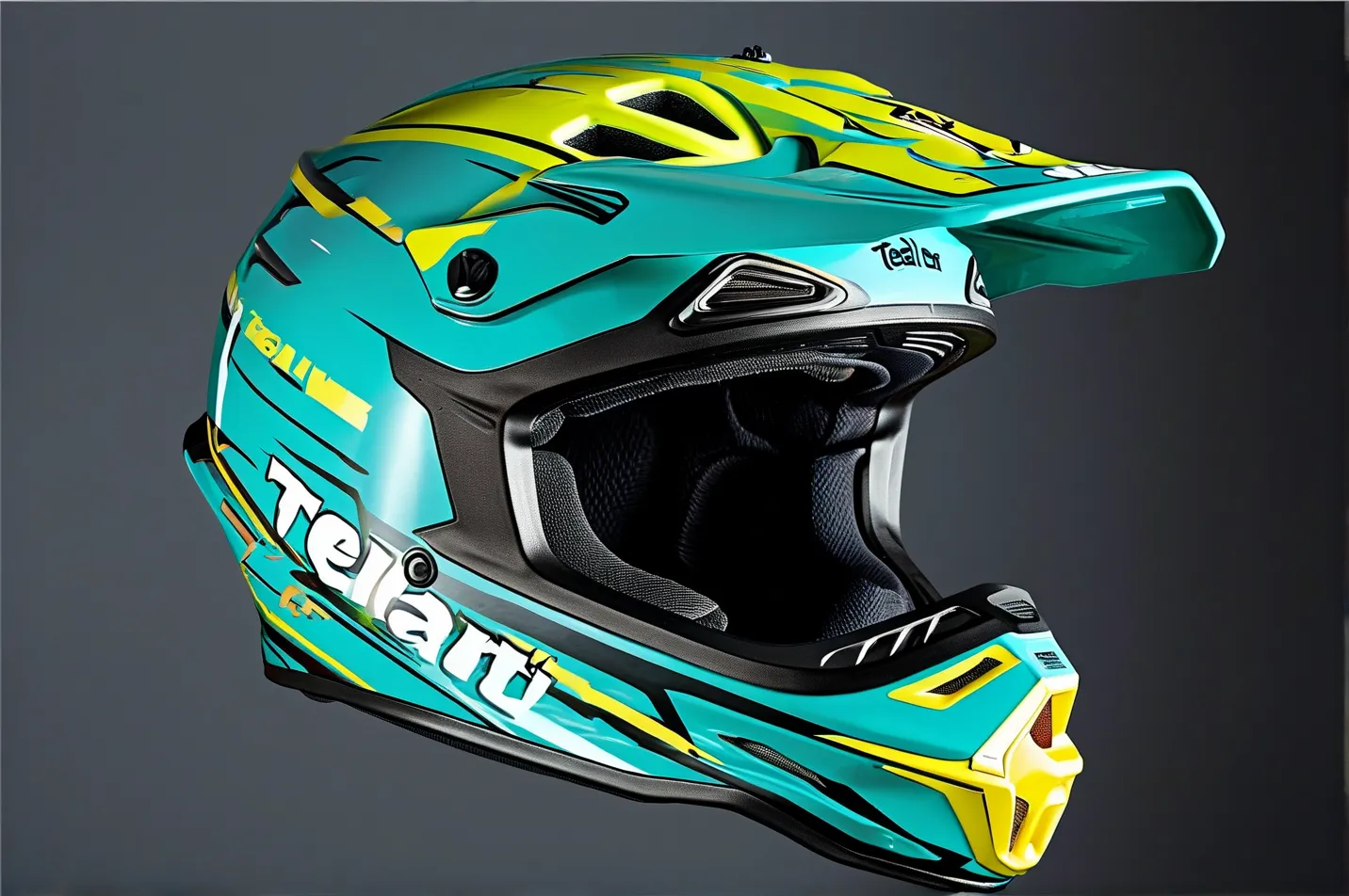 Teal Dirt Bike Helmet - DOT Certified Lightweight MTB Off-Road Safety